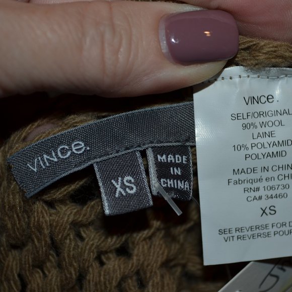 $345 Sz XS Vince Brown Loose Knit Long Sleeve Sweater - Picture 7 of 7